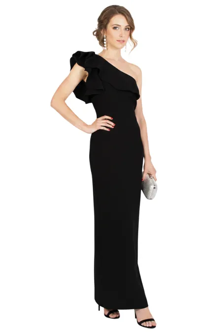 Black Ruffle Dress - Alquiler de vestido para Matrimonio en Bogotá - Click2Dress