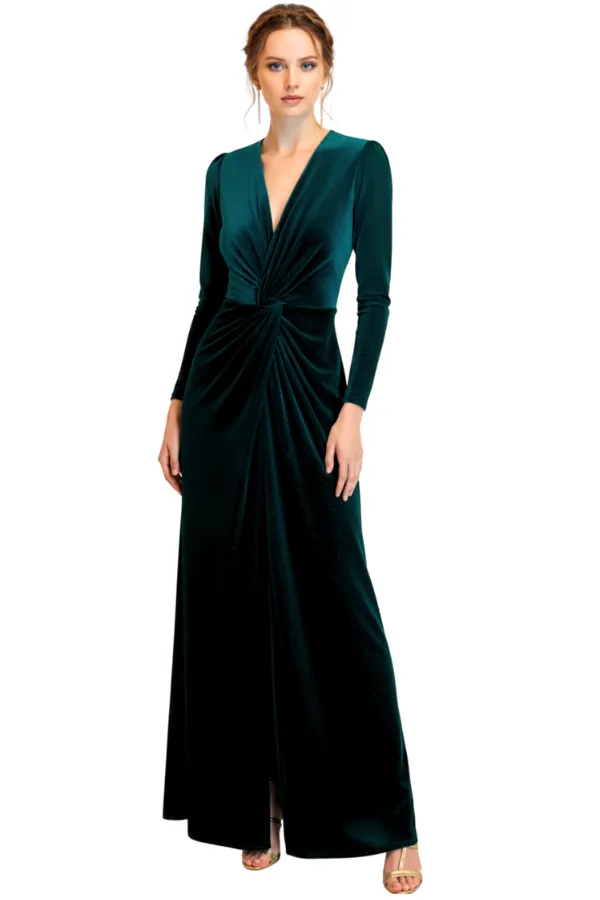 Idara Velvet Green Dress - Alquiler de vestido para Estilo en Bogotá - Click2Dress - Vista 1