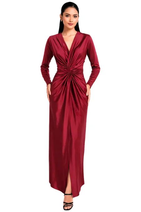 Idara wine Dress - Alquiler de vestido para Matrimonio en Bogotá - Click2Dress