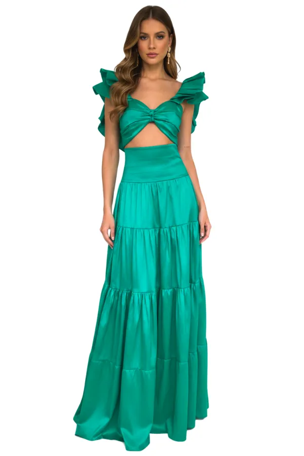 Nur Green Skirt - Alquiler de vestido para Matrimonio en Bogotá - Click2Dress - Vista 1