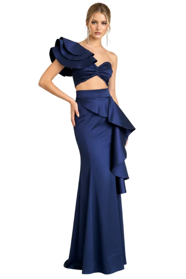 Muriel Blue Skirt - Alquiler de vestido para Matrimonio en Bogotá - Click2Dress - Vista 1