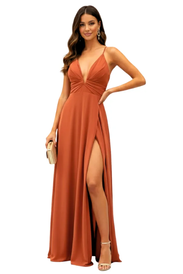 Paloma Terracota Dress  - Alquiler de vestido para Vacaciones en Bogotá - Click2Dress - Vista 1