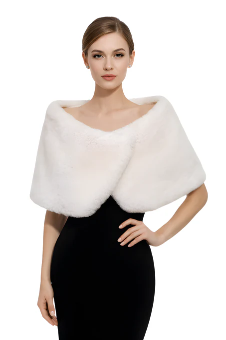 Capa piel marfil - Alquiler de vestido para Complementos en Bogotá - Click2Dress