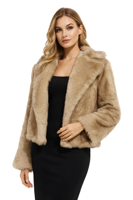 Abrigo piel beige - Alquiler de vestido para Complementos en Bogotá - Click2Dress