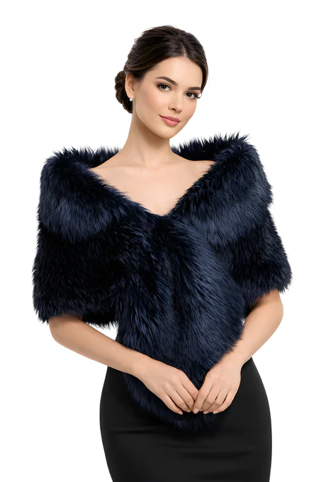 Piel  Azul oscura Ref Cobo - Alquiler de vestido para Complementos en Bogotá - Click2Dress