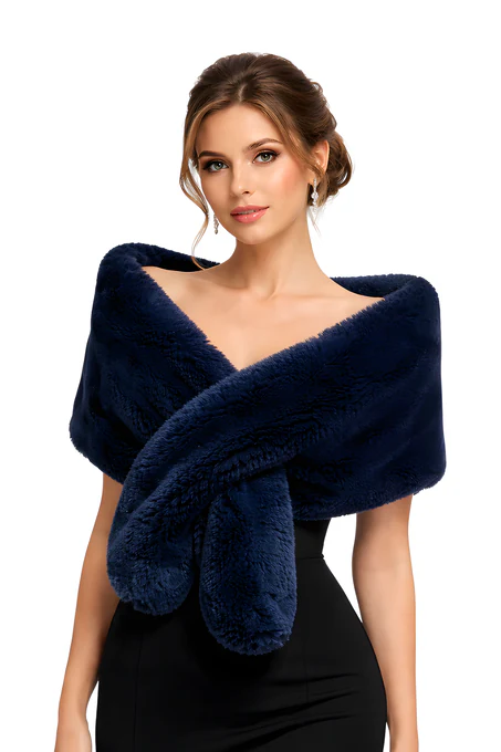 Piel  Muton azul noche - Alquiler de vestido para Complementos en Bogotá - Click2Dress