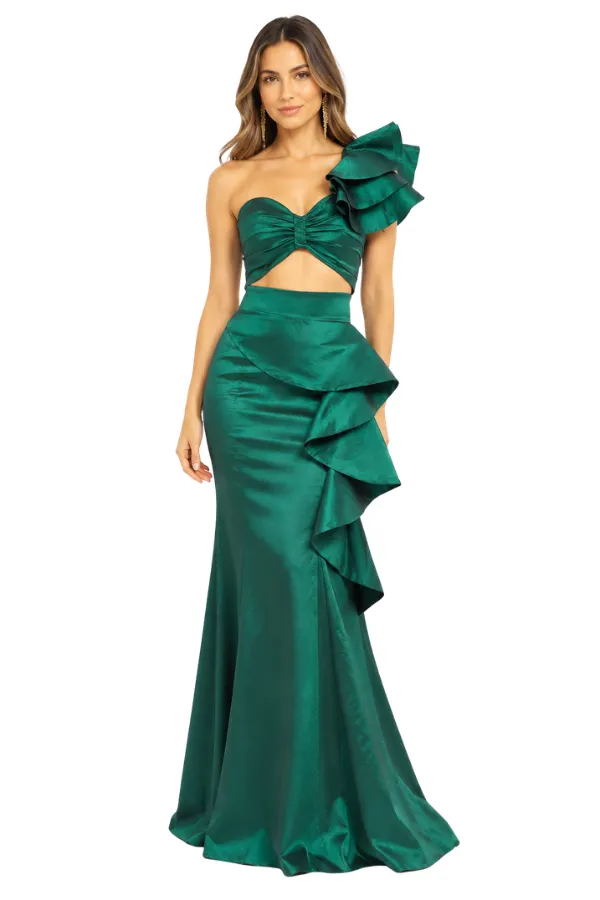 Muriel Green Skirt - Alquiler de vestido para Matrimonio en Bogotá - Click2Dress - Vista 1