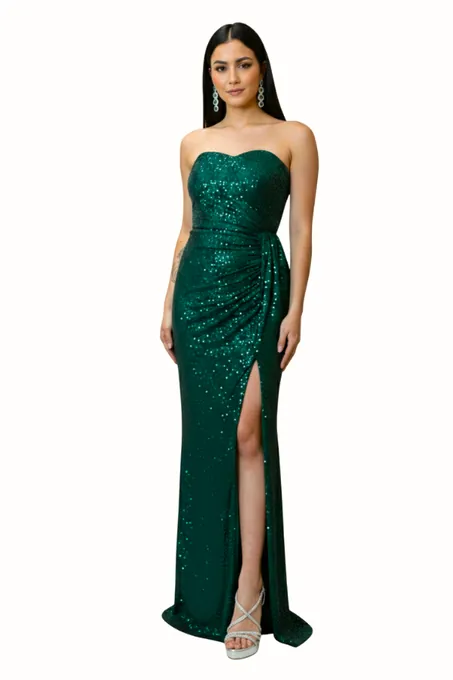 Pelican Green Dress  - Alquiler de vestido para Matrimonio en Bogotá - Click2Dress