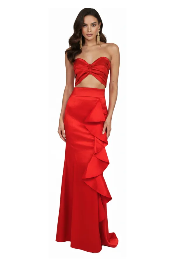 Muriel Roja Skirt - Alquiler de vestido para Matrimonio en Bogotá - Click2Dress - Vista 1