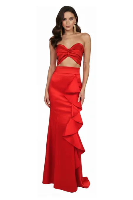 Muriel Roja Skirt - Alquiler de vestido para Matrimonio en Bogotá - Click2Dress
