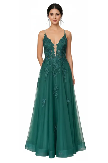Juana Green Dress  - Alquiler de vestido para Matrimonio en Bogotá - Click2Dress