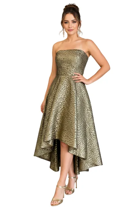 Simona Gold Dress  - Alquiler de vestido para Matrimonio en Bogotá - Click2Dress